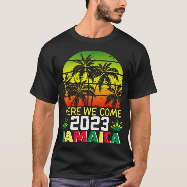 Jamaica 2023 Aqui Vemos Homens T-Shirt (Frente)