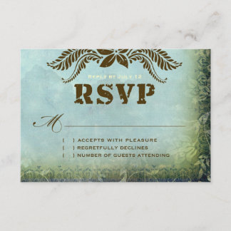 JAMAICA 2 RSVP Vintage Blue Linen Paper
