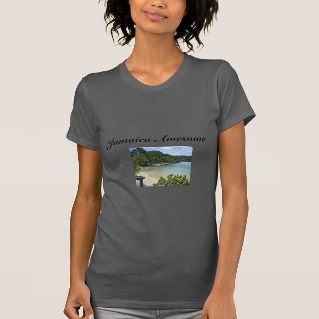 Jamaica Beach/ Quote Camiseta feminina (Frente)