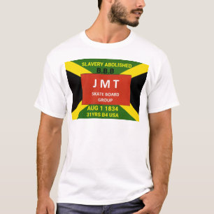 JAMAICA LIVRE AGO 1 1834 Camiseta Básica Masculin