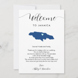 Jamaica Map Wedding Welcome Itinerary & Letter