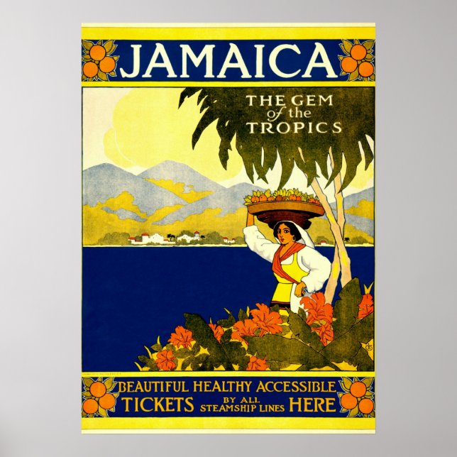 Jamaica, Poster de Viagens vintage (Frente)