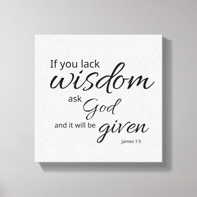 James 1:5 Canvas Text Art | God's Wisdom (Frente)