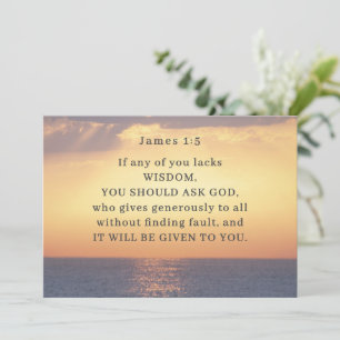 James 1:5 Se algum de vocês não tiver um Cartão de