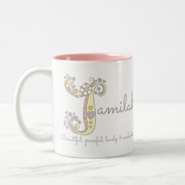 Jamilah decorativo ou nome J significando caneca