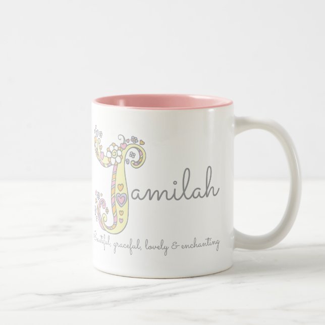 Jamilah decorativo ou nome J significando caneca (Direita)