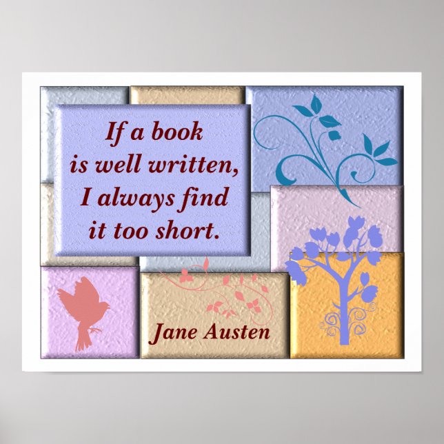 Jane Austen - poster de citação (Frente)