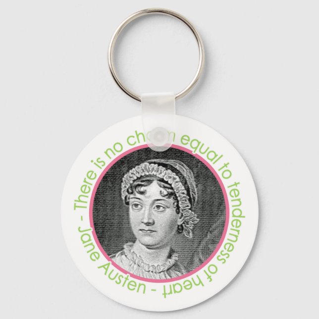 Jane Austen Retrato com Chaveiro de Cotação (Frente)