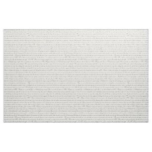 Jane Austen Text Black sobre Tecido branco antigo