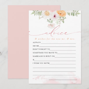 JANE Blush Floral Bride Advice e Cartão de Jogo De