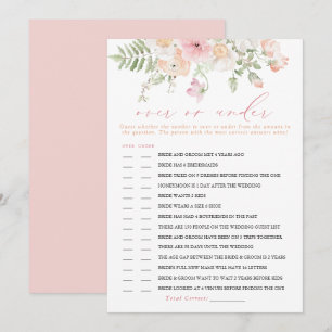 JANE Blush Floral over ou Sob Cartão de Jogo Brida