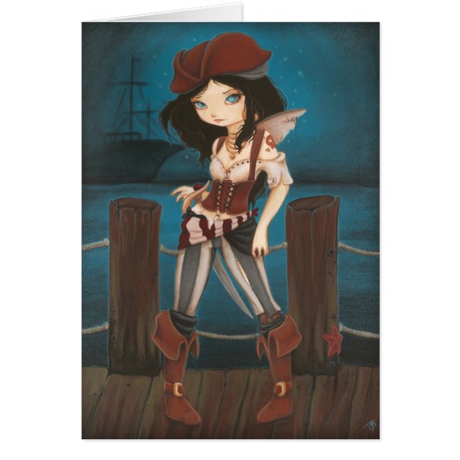 Jane - cartão feericamente do pirata da fantasia (Frente)