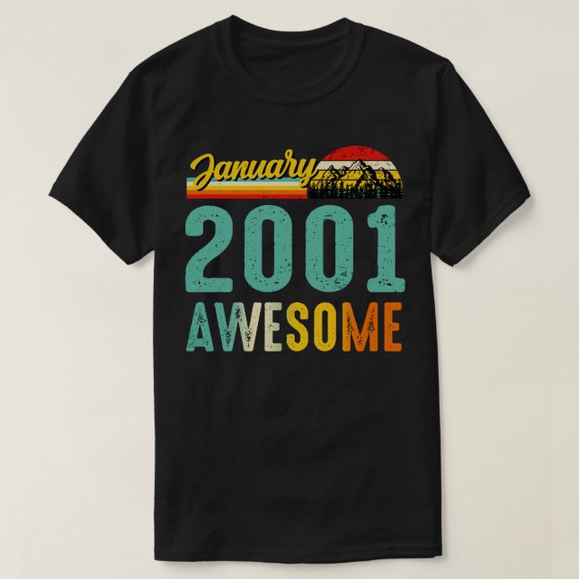 Janeiro de 2001 Camisa de Presente de Aniversário  (Frente do Design)