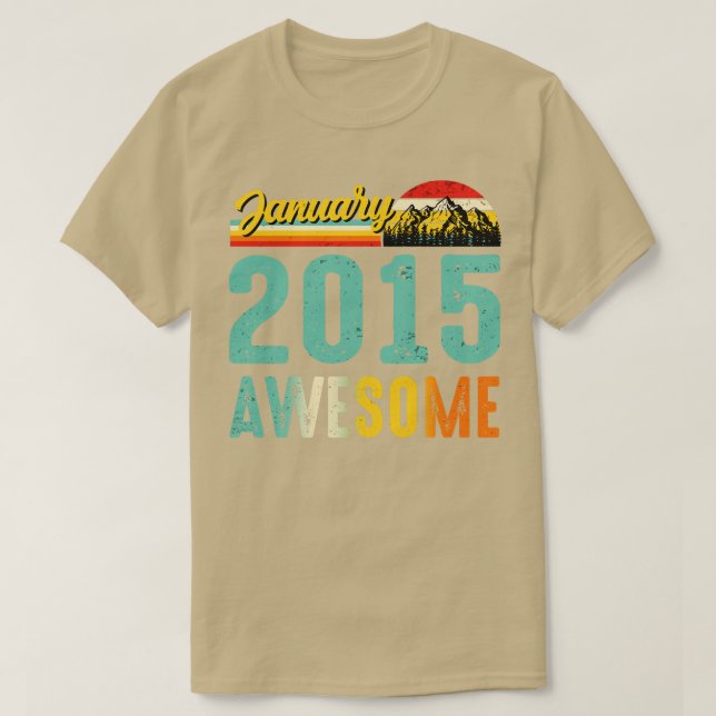 Janeiro de 2015 Camisa de Presente de Aniversário  (Frente do Design)