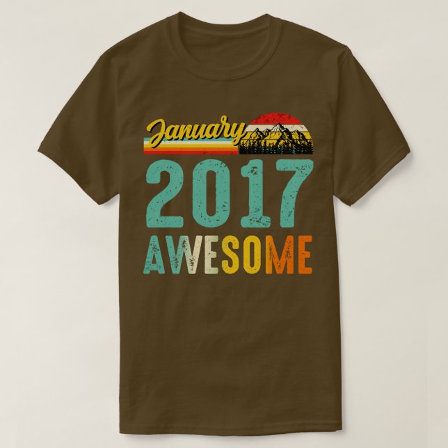 Janeiro de 2017 Camisa de Presente de Aniversário  (Frente do Design)