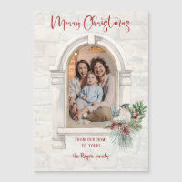 Janela Rustic Watercolor com Foto Floral de Natal