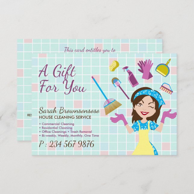 Janitorial de Gafanhotos Vermelhos Elegante (Frente/Verso)