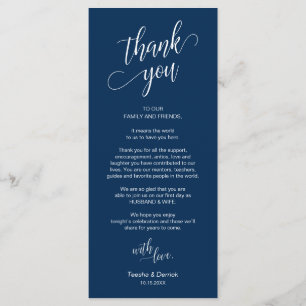 Janta De Casamento, Colocação De Cartões Obrigado