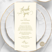 Janta De Casamento, Colocação De Cartões Obrigado