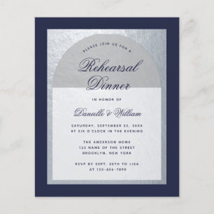 Janta de ensaio orçamental Marinho de prata azul