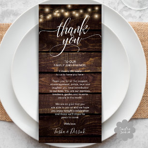 Janta Rustic Wedding Obrigado Colocar Cartão