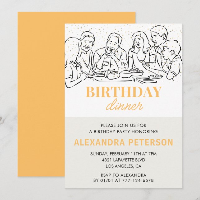 Jantar de Aniversário de Ouro Convite de 82º anive (Frente/Verso)
