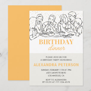 Jantar de Aniversário de Ouro Convite de aniversár