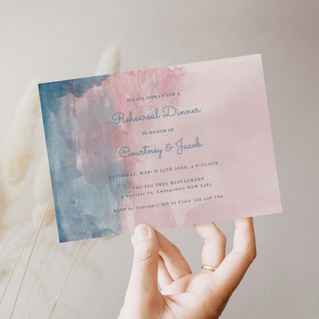 Jantar de Ensaio com Aquarela Rosa e Azul (Criador carregado)