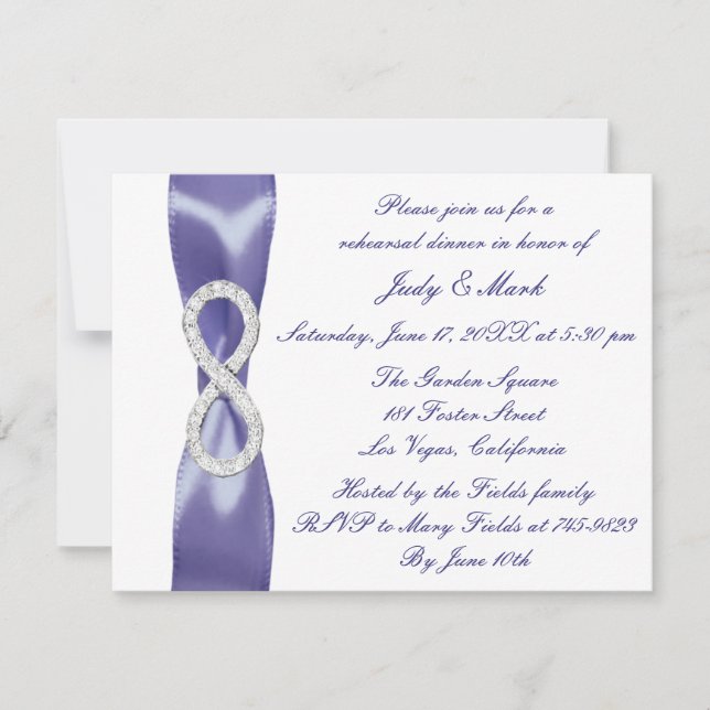 Jantar de Ensaios do Diamante Infinito Azul Roxo (Frente)