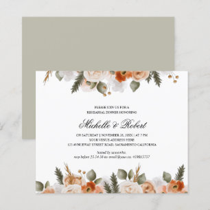 Jantar de Rehearsal de Noiva Chic Orange Ivory Sag