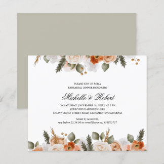 Jantar de Rehearsal de Noiva Chic Orange Ivory Sag