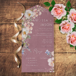 Jantar Floral Moderno Pastel Rosa Empoeirado