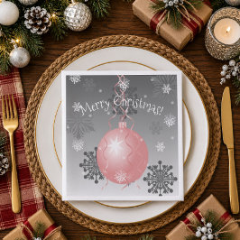 Jantar Guardanapo de Papel Adorno de Natal Rosa Chique