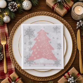 Jantar Guardanapo de papel Árvore de Natal Festivo Rosa