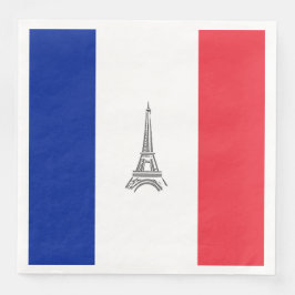 Jantar Guardanapo de papel com tema da bandeira francesa 