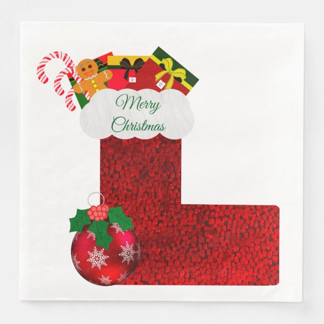 Jantar Guardanapo de Papel de Meia de Natal (Frente)