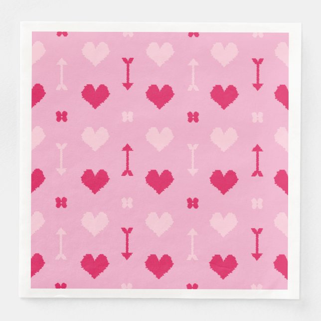 Jantar Guardanapo de Papel Love Arrows & Blossoms (Frente)