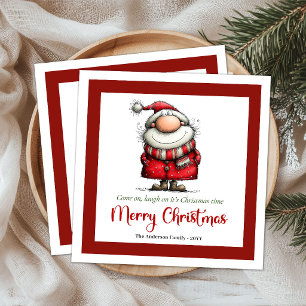 Jantar Guardanapo de Papel Natal Cartoon Divertido e Engr
