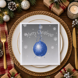 Jantar Guardanapo de papel ornamento de Natal azul fancy