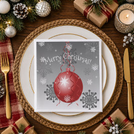 Jantar Guardanapo de Papel Ornamento de Natal Vermelho Ch