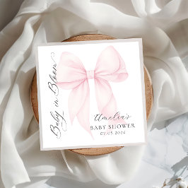 Jantar Guardanapo de papel para chá de bebê Pink Bow Baby