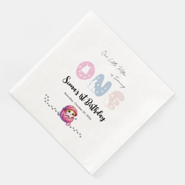 Jantar Guardanapo de papel para festa de 1º aniversário d (Canto)