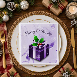 Jantar Guardanapo de Papel Roxo para Presente de Natal