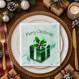 Jantar Guardanapo de Papel Verde para Presente de Natal