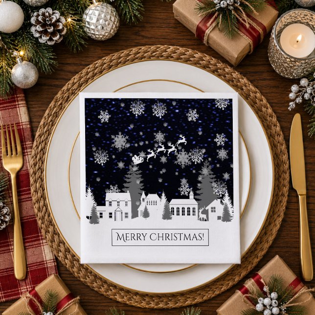 Jantar Guardanapo de Papel Vila de Natal (Christmas Village Paper Napkins)