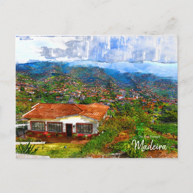 Jantar na Madeira, Portugal  Cartão postal (Frente)