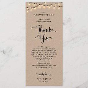 Jante De Lugar, Obrigado, Cartões Rusticos Kraft.