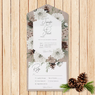 Janto Boho Winter White Floral & Pine Brown