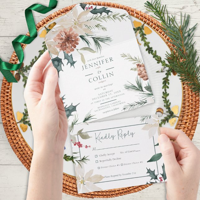 Janto Branco Russo Pine e Berries de Natal (Criador carregado)