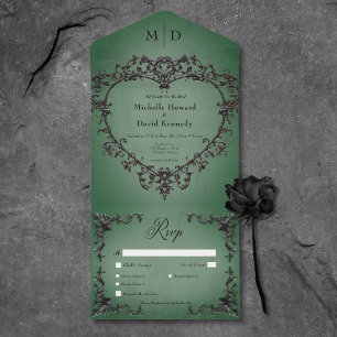 Janto Cardíaco Negro e Verde Gótico